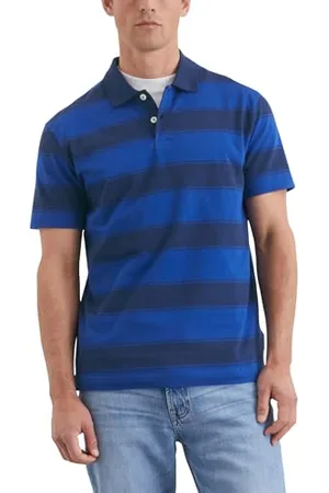 Marc O’ Polo Marc OߴPolo Herren Kurzarm-Poloshirt aus Bio-Baumwolle gestreift, Mehrfarbig (Multi/Venom Blue), XXL
