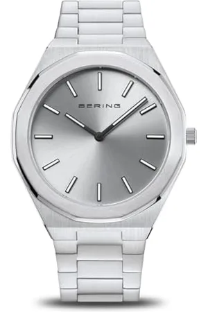 Bering Herren Analog Quarz Uhr mit Edelstahl Armband 19641-700
