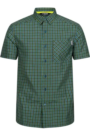 Regatta Herren Hemd Funktionshemd Kalambo VIII, Farbe:Grün, Artikel:-Y5Q piquant Green/Moroccan Blue/Navy Checked, Größe:M