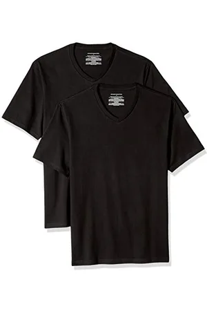 Amazon Herren T-Shirt mit kurzen Ärmeln und V-Ausschnitt in normaler Passform, 2er-Pack, , XXL