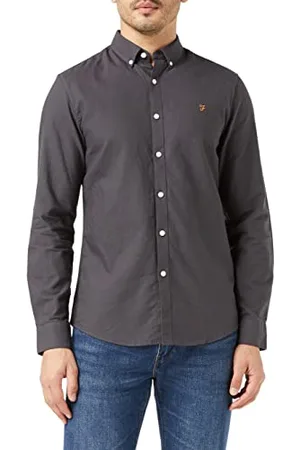 Farah Herren Brewer Slim Fit Cotton Oxford Shirt Hemd, , S