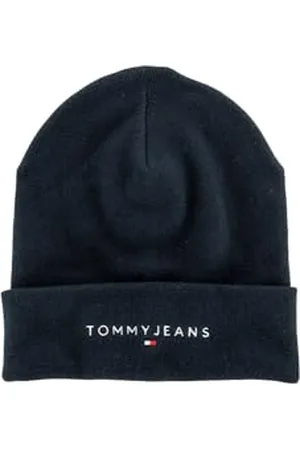 Tommy Hilfiger Herren Strickmütze Linear Logo Beanie Bio-Baumwolle, (Dark Night Navy), Einheitsgröße