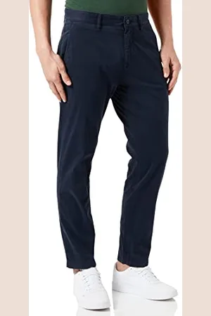 HUGO BOSS Herren Schino-Taber-1 D Tapered-Fit Chino aus überfärbtem Baumwoll-Satin mit Elasthan-Anteil Dunkelblau 30/34
