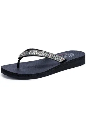 Skechers Damen Meditation-Lotus Bae Flipflop, Schwarz Multi, 40 EU