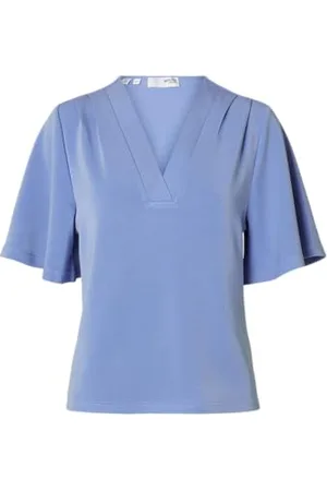 SELECTED Damen Slftenny Ss V-Neck Top Noos, , S EU