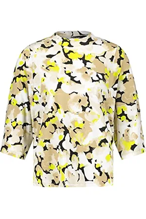 Taifun Damen Shirt mit weitem Arm weiter Arm, halber Arm Gemustert 34