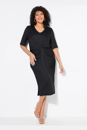 Ulla Popken Damen große Größen Übergrößen Plus Size Jerseykleid mit Knoten