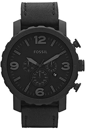 Fossil Nate uhr für Herren, Quarzwerk Chronograph mit Edelstahl- oder Lederarmband, , 50MM