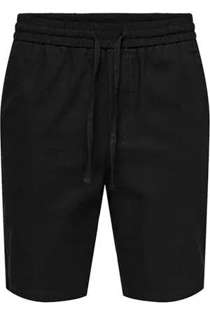 Only & Sons Herren O&S Leichte Stoff Shorts Kurze Bermuda Hose Knielange Pants aus Baumwolle & Leinen ONSLINUS