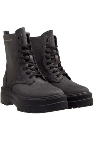 Tommy Hilfiger Damen Stiefel Feminine Essential Canvas Boot Stiefeletten, (Black), 39