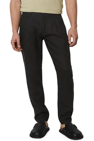 Marc O’ Polo Marc OߴPolo Herren Leinenhose mit elastischem Bund lang, (Black), W36/L32