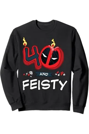 Marvel Deadpool 40th Birthday Party "40 and Feisty" Funny Sweatshirt