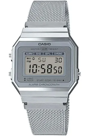 Casio Unisex Quartz Armbanduhr, 36.00mm GehäusegröÃŸe mit LCD digital Zifferblatt und Mesh Bracelet Armband A700WEM-7AEF