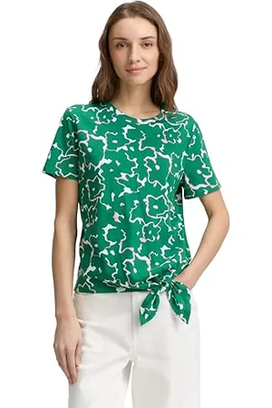TOM TAILOR Damen 1040186 T-Shirt, 37129-Abstract Green Flower Print, XXL
