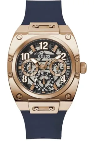 Guess Herren Analog Quarz Uhr mit Silikon Armband GW0569G3