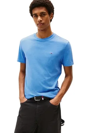 Tommy Hilfiger Herren T-Shirt Kurzarm Tee Rundhalsausschnitt, Blau (Copenhagen Blue Htr), XL