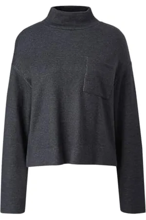 QS by s.Oliver Damen Sweatshirt mit Stehkragen Grey, 46