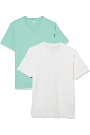 Amazon Herren T-Shirt mit kurzen Ärmeln, V-Ausschnitt und schmaler Passform, 2er-Pack, , XL
