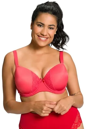 Ulla Popken Damen Bügel Spitze, Softschale, Cup B-D BH, , 90E