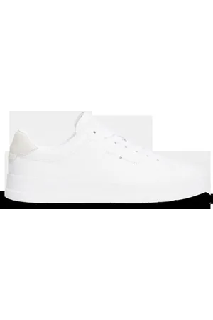 Tommy Hilfiger Herren Court Sneaker Detail Essential aus Leder, Weiß (White), 42