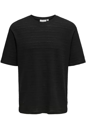 Only & Sons Herren ONSGIVO REG 12 SS Crew Knit NOOS T-Shirt, Black, M