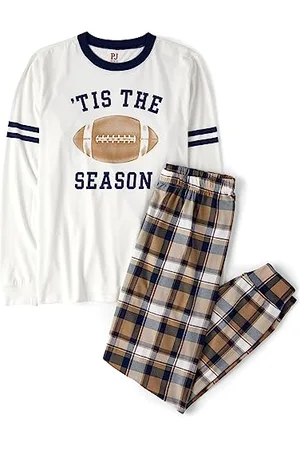 The Childrens Place Unisex-Baby Family Matching, Football Pajama Sets, Cotton Pyjamaset, , Small (Adult)