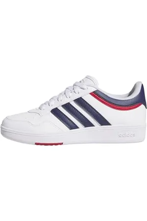 adidas Unisex Kinder Hoops 4.0 Shoes Sneaker, FTWR White/Dark Blue/Better Scarlet