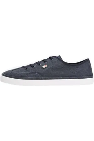 Tommy Hilfiger Damen Vulcanized Sneaker Washed Canvas Low Top, Blau (Space Blue), 37