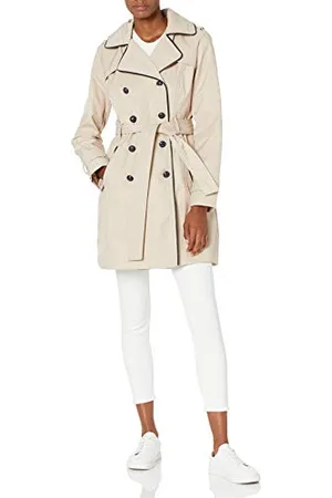 Guess Damen Zweireihiger Kontrastbesatz Trenchcoat, , Medium