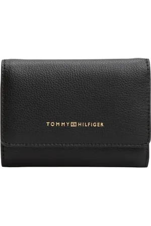 Tommy Hilfiger Damen Geldbörse Logotape Trifold Klein, Schwarz (Black), Einheitsgröße
