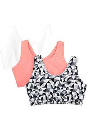 Fruit Of The Loom Damen Built Up Tank Style Bra Fashion Colors Sport-BH, Undurchsichtige, , 100 (3er Pack)