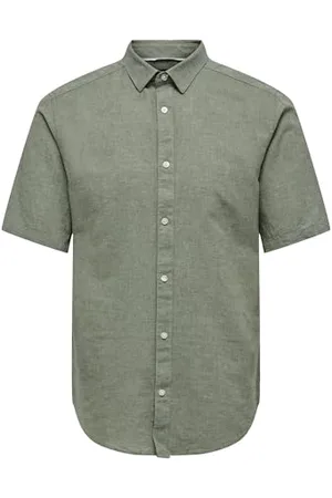 Only & Sons Herren Onscaiden Ss Solid Linen Shirt Noos, , XL