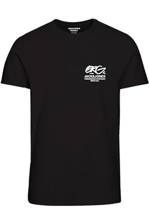 JACK & JONES Herren JORARUBA Tee SS Crew Neck 2 FST PLS T-Shirt, Black, 56