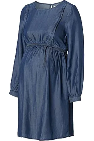 ESPRIT Damen Dress Woven Nursing Long Sleeve Kleid, Darkwash-910, XS
