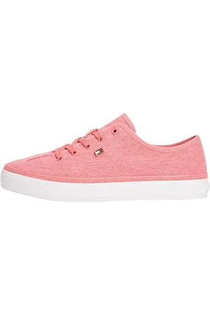 Tommy Hilfiger Damen Canvas Vulc Sneaker Fw0fw08894 Low Top, Pink (Washed Cherry), 40 EU