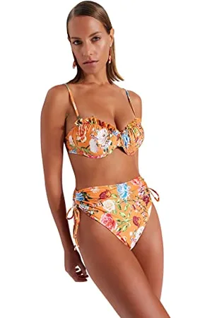Trendyol Damen Bikini-Set mit Blumenmuster Bademode, , 38