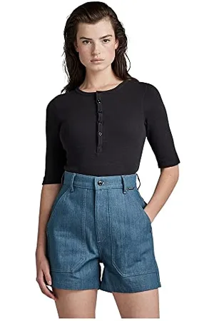 G-Star RAW Damen Henley Half Sleeve Slim Top