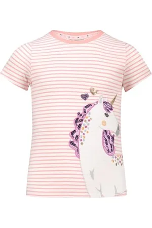 Salt & Pepper BY KIDS PARK Mädchen Einhorn Stickmotiv und Pailletten T-Shirt, , 104/110 cm