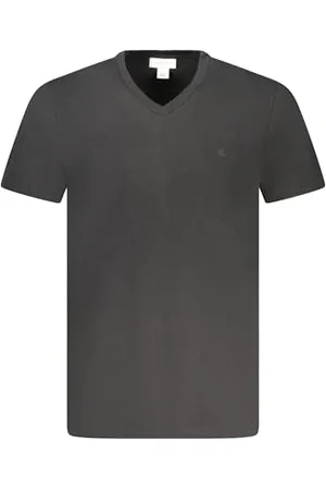 Calvin Klein Herren T-Shirt Kurzarm Smooth Solid Tee mit V-Ausschnitt, Schwarz (Black), XXL