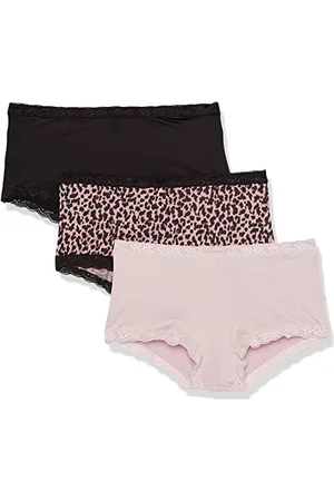 Maidenform Damen Underwear, Microfiber with Lace Boyshort Panties, One Fab Fit, 3-Pack Slips für Jungen, , L (3er Pack)