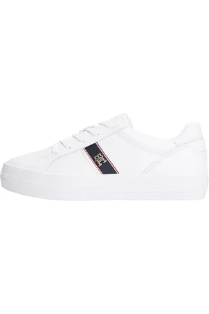 Tommy Hilfiger Damen Vulc Webbing Sneaker Fw0fw08903 Low Top, White (White), 40 EU