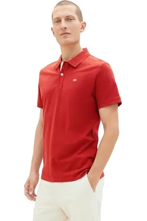 TOM TAILOR Herren Basic Piqué Poloshirt, velvet red, XL