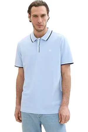 TOM TAILOR Herren Basic Piqué Poloshirt, windsurf blue, M