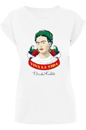 Merchcode Damen Mp0000701-ladies Frida Kahlo Viva La Vida T-Shirt, , XXL EU