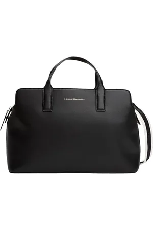 Tommy Hilfiger Damen Satchel Tasche Logotape mit Tragegurt, Schwarz (Black), Einheitsgröße