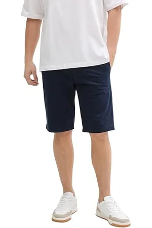 TOM TAILOR Shorts mit Kordelzug, Dusty Aquamarine Blue, XL
