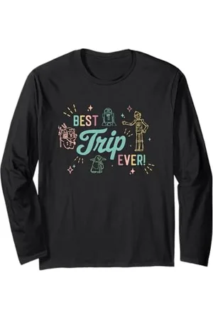 STAR WARS Best Trip Ever Group Shot Cute Outline Chest Logo Langarmshirt