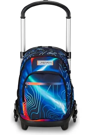 7 for all Mankind Schultrolley Flex 3 Räder, , Mapset Boy, 3 in 1, Dreifachverwendung, Rucksack mit abnehmbarem Wagen, Tasche für Trinkflasche und Crossover System, Schulrucksack für Reisen, Kinder Jungen