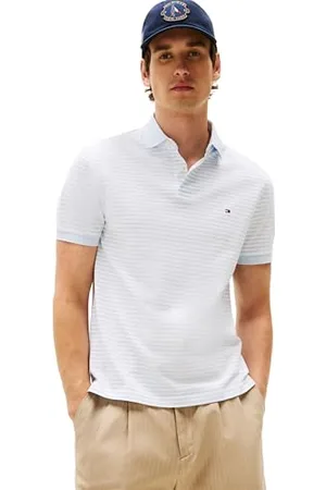 Tommy Hilfiger Herren Poloshirt Kurzarm 1985 Regular Fit, Mehrfarbig (Breezy Blue / White), M