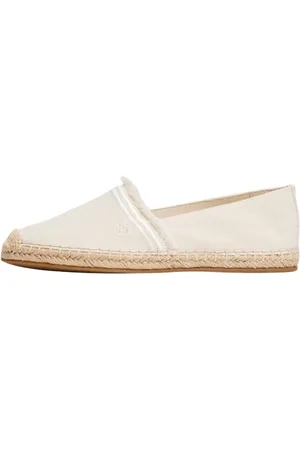Tommy Hilfiger Damen Espadrilles Fringe Canvas Closed mit Logo, Elfenbein (Muslin), 38